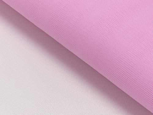 Tüll - Meterware - für Bekleidung & Deko - 140 cm - standfest und hochwertig - Meterpreis (Rosa)