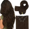Easyouth Echthaar Extensions Clip in Braun Echthaar Clips Haarverlangerung Mittelbraun Clip Extensions Echthaar Remy Glatt 40 cm/7Pcs 120g #4