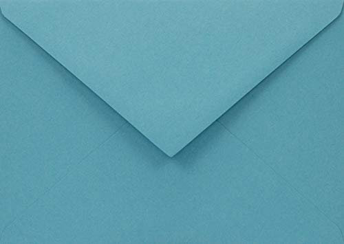 Netuno 100 Briefumschläge Blau DIN C6 114x 162 mm 110g Woodstock Azzurro Recycling-Umschläge farbig recycelte Briefhüllen farbige Briefkuverts aus Naturpapier Briefumschläge bunt C6 blu envelopes