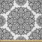 ABAKUHAUS Mandala Stoff als Meterware, Oriental Mandala-Entwurf, Microfaser Multi Zweck Dekostoff für Kunsthandwerke, 3M (230x300cm), Weiß Schwarz