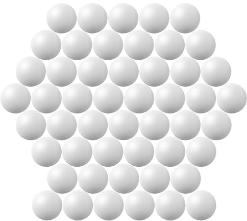 40MM Ping Pong Balls, 50 or 80 Pack Assorted Colored Tennis Balls Multi Color Plastic Balls Fun Beer Ping Pong Balls Bulk for Beer Pong Balls, Arts and Craft, Party Decoration, Cat Balls (50pcs-White)