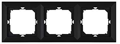 Unterputz Steckdose Schuko Ein/Ausschalter Serienschalter Taster Wechselschalter Abdeckrahmen 1,2,3,4,5-fach Schalter- und Netzsteckdosenserie Matt Schwarz (Abdeckrahmen 3-fach)