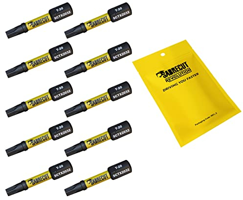 10 x SabreCut SCTX2032_10 32mm T20 TX20 Magnetic Impact Screwdriver Driver Bits Set Torx Heavy Duty