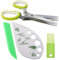 SZWL Blatt Kräuter Stripper - Leaf Herb Stripper, Kräuterschaber aus Edelstahl 9-Loch Herb Stripper & Chopper mit 2-in-1 Kräuterschere Cutter für Mangold, Collard Greens, Thymian, Basilikum, Rosmarin