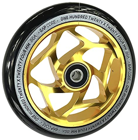 Blunt Gap Core Stunt-Scooter Rolle Abec9 Wheel 120mm +Fantic26 Sticker (Gold/Pu Schwarz)