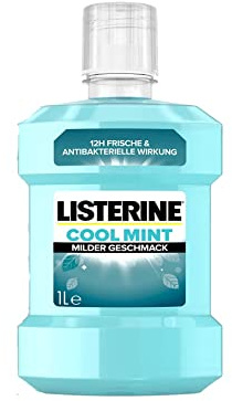 LISTERINE Cool Mint milder Geschmack (1000 ml), antibakterielle Mundspülung ohne Alkohol mit ätherischen Ölen, für ein langanhaltendes Frischegefühl
