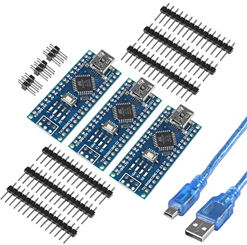 AOICRIE 3PCS 5V 16MHz Micro Controller Board Module Development Board with USB Cable for Arduino