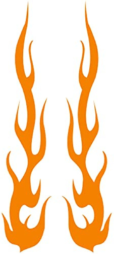 Asudaro Flammen Aufkleber, 20cm x 5cm, PET-Material, Selbstklebend, Rennsport-Design, Auto, Fahrrad, Motorrad, LKW, Outdoor, Matte, Wasserfest, Orange