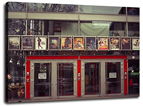 Carteles de entrada de películas de cine para puertas y fachadas en lienzo, póster de pared para el hogar, 1 pieza de decoración con enmarcado de 16 x 12 pulgadas