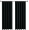 AMEHA Blackout Curtains for Bedroom - Pencil Pleat Black Curtains Living Room - Window Treatments Pair of Thermal Tape Top 66 x 54 Inch Drop Curtain Drapes with Tie Backs, Pair Panels