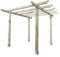 PGS Heavy Duty Wooden Pergola Kit Garden/Patio/BBQ/Hot Tub (Height: 2.4mtre | Width/Length 2.4m Champion Design Rafters | Galvanised Bolt Down Feet)