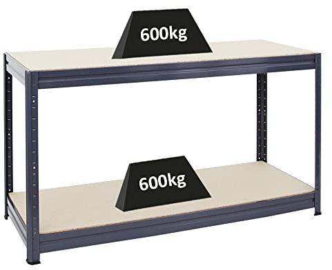 PROREGAL Höhenverstellbare Werkbank Dino Grau HxBxT 90x160x60cm Traglast 600kg Werktisch Arbeitstisch Steckmontage Packtisch