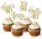 24 Stück Glitzer 40. Geburtstag Cupcake Topper, Geburtstagsdeko 40 von 1985 für Deko 40 Geburtstag, 40 Geburtstagsfeier Zubehör Party Dekoration Kuchendekoration (Gold)