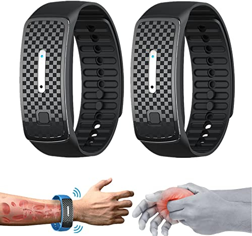 1/2 Stücke MXhealth Ultrasonic Ionic Gout Armreif, Mutso Ultraschall Körperform Armband,Matteo Ultraschall-Körperform-Armband, Ultrasonic Body Shape Wristband Für Männer Frauen (2 Stücke Schwarz)