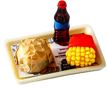 Modelos de casa de muñecas en miniatura, 1/12 Comida en miniatura Cocina Comida Accesorios de cocina en miniatura, Hamburguesas y bebidas Decoración de bricolaje Accesorios para casa de muñecas
