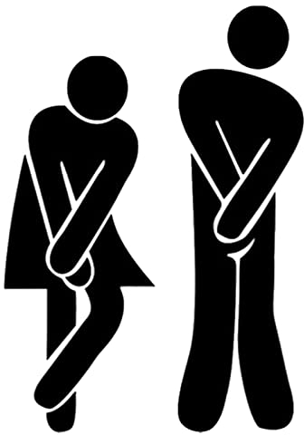 F Fityle WC-Schilder Männer Frauen, Toilettenschilder Damen Herren Klebend, Lustig Toiletten Hinweisschild Aufkleber Mann Frau, 2er-Set Toilettentürschilder für Restaurant Einkaufszentrum, Schwarz