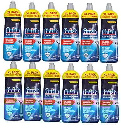 Finish Glanz- & Klarspüler – Für strahlendes und trockeneres Geschirr ohne Wasserflecken – Megapack mit 12x800 ml