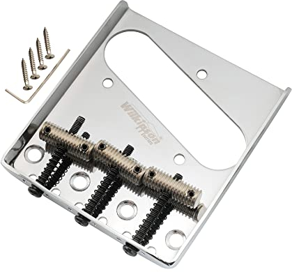 Wilkinson WOT01T 54mm Chevalet Telecaster Bridge 3 Pontets Filetage pour Guitare électrique Tele TL Style, Chrome
