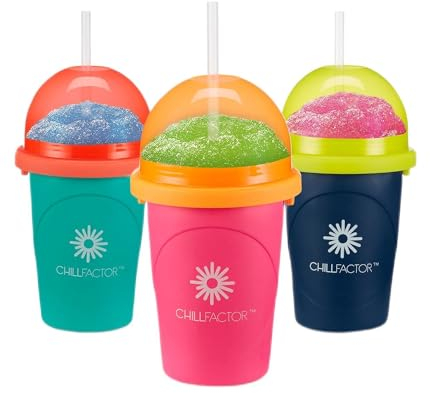 Bandai - Chillfactor - Mug à granité fourni avec paille - Couleur aléatoire, Vendu à l'unité - Fabrication de Glaces maison - Atelier Cuisine Créatif pour Enfant 3 ans et plus - Atelier Granita