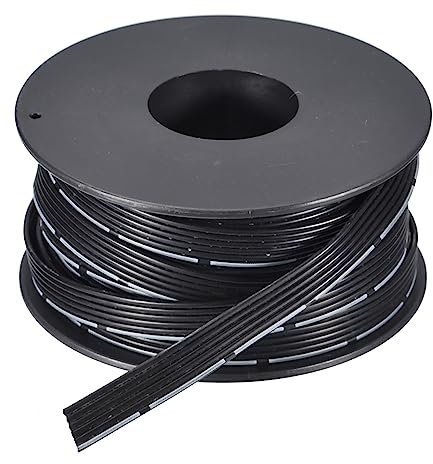 sourcing map 24AWG Silicone Ruban Câble 6Broche 24 Jauge Plat Câble Souple Silicone Fil 6m/20ft Noir Toronné Étain Cuivre Fil