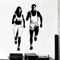 Sport Laufen Männliche Und Weibliche Läufer Wandaufkleber Fitness Bodybuilding Innenraum Kunst Dekoration Deko, Fitnessstudio Poster Wandbild Tapete 42X64Cm