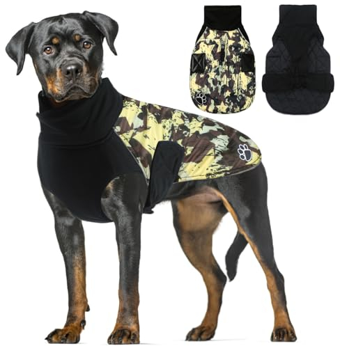 ALAGIRLS Hundemantel Weihnachten Hundemantel für Kleine Hunde Fleece Hundemantel ALADC002 BrownStarCamo XXL