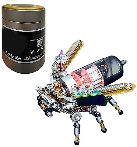 DUZU 3D Metall Puzzle Modellbausatz Erwachsene, DIY Glühwürmchen Metall 3D Modell 3D Puzzle Metallbausatz, 200 Teile 3D Laserschnitt Modell Steampunk Sammelbares Spielzeug