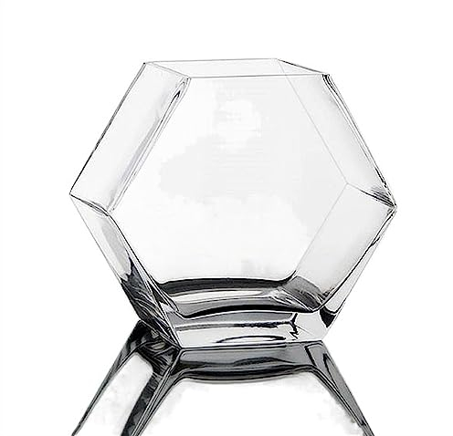 GRFIT Fisch Tank Aquarium, sechseckiges Glas-Aquarium, transparentes Tisch-Aquarium, Kampffische, großes Aquarium, ökologische Heimeinrichtung Fischschale (Size : L)