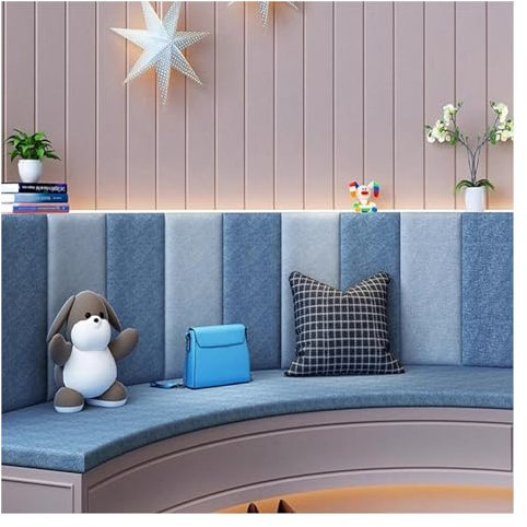 XILYZMO Bett Kopfteil Wandpolster, Gepolstert Vollleinen Kopfteil, Wiederverwendbar Gepolstert Wandpaneele, Selbstklebend 3D Schutzpolster Für Schlafzimmer Spielzimmer (Farbe : F, Größe : 50X200CM)