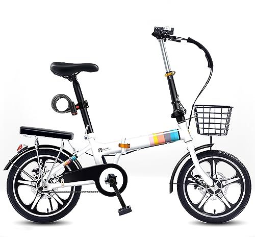 Faltrad Tragbares Fahrrad 16/20 Zoll Rahmen aus Kohlenstoffstahl Einfach zusammenklappbares Stadtrad, Gepäckträger hinten, Schutzbleche vorne und hinten