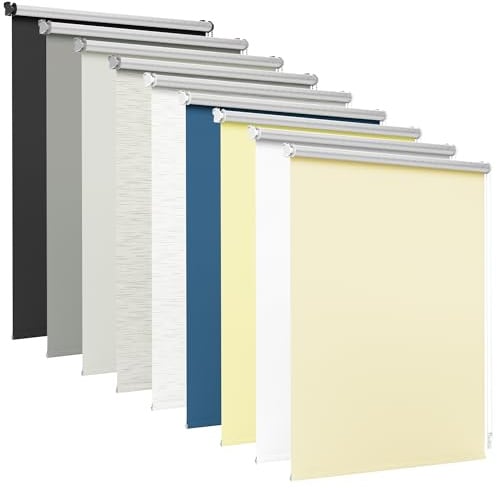 Jalousiescout Thermorollo ohne Bohren, Klemmfix Rollo mit Thermo-Beschichtung, Verdunkelungsrollo für Fenster und Türen, Sonnenschutz Sichtschutz, 55 x 100 cm (BxH), Weiß