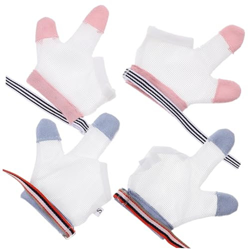 TOYANDONA 4pairs Nail Biting Stopper Glove Thumb Sucking Glove for Boys and Girls for Home Outdoor
