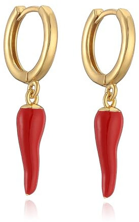 Kleine Kreolen mit rotem Chili-Pfeffer-Design für Damen und Mädchen, niedlich, lustig, rote Emaille, leicht, baumelnd, hypoallergen, modisch, Y2K-Schmuckgeschenk, Metall, Kein Edelstein
