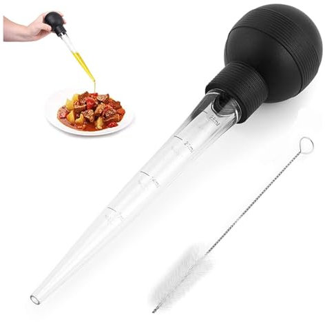 Turkey Baster, Baster, Basting Syringe, Baster for Cooking, Large Pipette, Turkey Baster Large, Cooking Turkey Injector Long Turkey Baster for Oiling and Marinating Turkey Beef Pork Fish (Black)