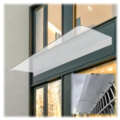 Door Canopy Window Awning Curved Rain Cover, Back Porch Garden Sun Shelter, Polycarbonate Sheet For Front Door Porch Patio Roof ﻿(50x60cm)