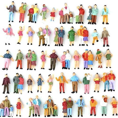 Daaxing 25 Stück Maßstab 1:87 Modellfiguren Modelleisenbahn gemischte bemalte Passagiere Personenfiguren für Modelleisenbahn-Szenen, Sandtischmodellbau