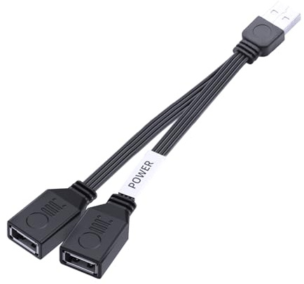 LANMINGLEL Kurzes PD 65W USB 2,0 Schnelllade kabel Flaches USB 2,0 Stecker auf 2 Buchsen Kabel Doppel USB Splitter Datenübertragung skabel für Telefone, Tablets, Laptops 10CM (Straight)