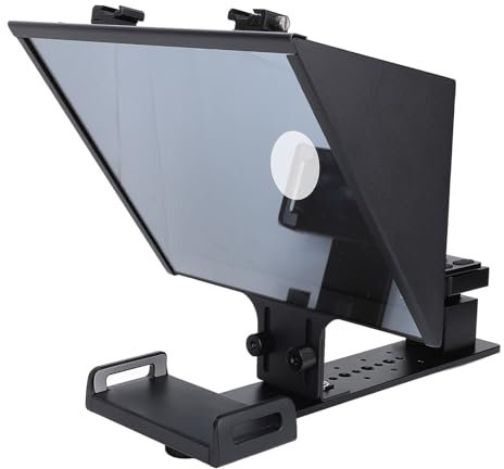 Weitwinkel-Teleprompter, 14-Zoll-HD-Display-Spiegel, Verstellbarer Tragbarer Prompter, Intelligente Steuerung und APP-Fernbedienungs-Prompter für Smartphones Tablets Live-Streaming