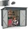 COSTWAY 8 x 4ft Garden Storage Shed, Galvanized Metal Garden Shed with 3 Doors, Safety Locks and Keys, Sloping Roof & Breathable Windows, Weatherproof Tool Storage Shed House, 235 x 117 x 185 cm