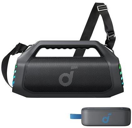 soundcore Boom 2 Pro Outdoor-Lautsprecher, 140W, 2+2 Kanäle, BassUp 2.0, 20h, IP68, RGB-Lichter, Powerbank, BT 5.3 & Select 3 IPX7 Bundle