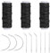 simarro Juego de agujas e hilos para el cabello, juego de 12 piezas de cabello profesional, herramientas de extensión, 9 agujas curvas de tejido con 3 hilos negros para hacer pelucas, decoración de