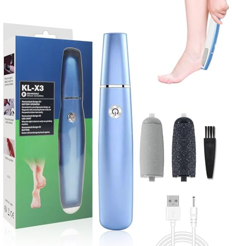 HASAIKA® Eléctrica Pies Quita Durezas, Lima pie Durezas Recargable con puntas de recambio para eliminar los talones secos y agrietados, la piel muerta y los callos