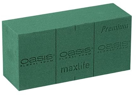 INNA-Glas Oasis Premium MaxLife Ziegel GOZO, grün, 23x11x7,5cm | Nass-Steckschaum - mit Schneidelinien - Nasssteckmasse