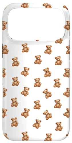 Cute Teddy Bear Pattern Cozy Seasonal Aesthetic Case for iPhone 17 Pro Max