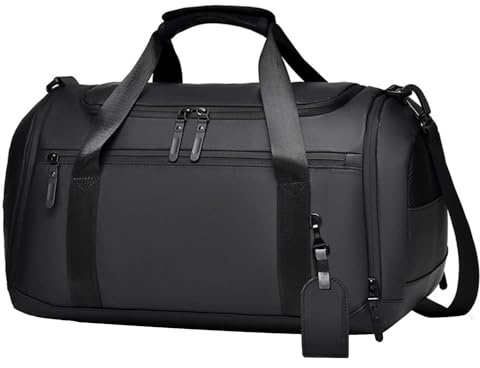 SEPSCO Sporttasche für Herren und Damen Reisetasche wasserdichte Handgepäck Sporttaschen mit Nassfach & Schuhfach Trainingstasche für Sport Fitness Training, Schwarz