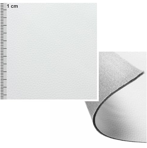 Kunstleder mit Schaumstoff Meterware Auto Polster Sitzbezüge (Weiss)
