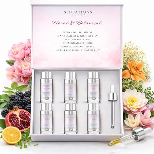 Alma Sensations Collection – Coffret huile essentielle – 6 huiles 10 ml Floral & Botanical – Pour diffusion & parfum d’intérieur – Notes florales, botaniques, zestées & vertes – 6 flacons 10 ml