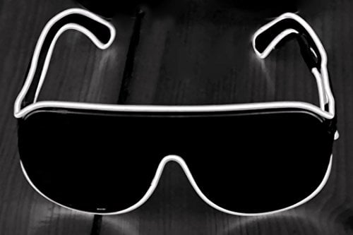 Ucult Soundaktive EL-Partybrille Leuchtbrille Wire Clubbrille LED Brille (Weiss)