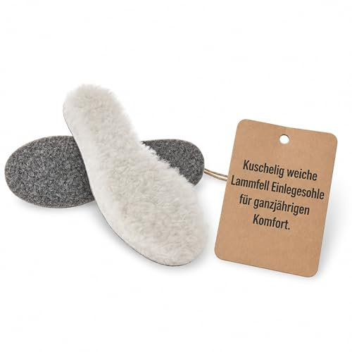 Hollert Lammfell - SCHUHEINLAGEN FILZ Einlegesohlen Schuhsohle Felleinlage Weiß