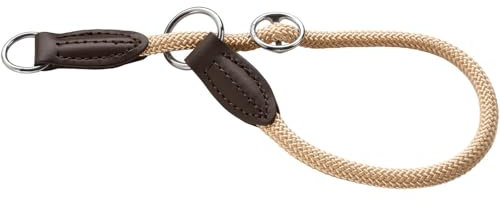 HUNTER Dressurhalsung FREESTYLE, Farbe: beige, strapazierfähiges Tau mit Polyamid-Kern, weich & robust, wetterfest & pflegeleicht, ideal für Training & Alltag, Größe: S